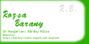 rozsa barany business card