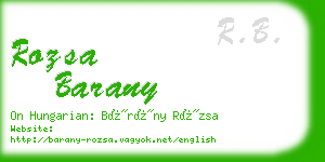 rozsa barany business card